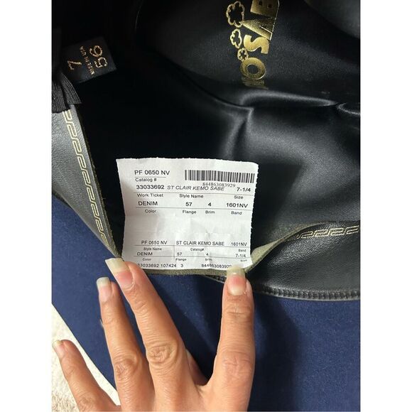 KEMO SABE St Clair beaver cowboy hat denim color size 7 - Picture 7 of 7